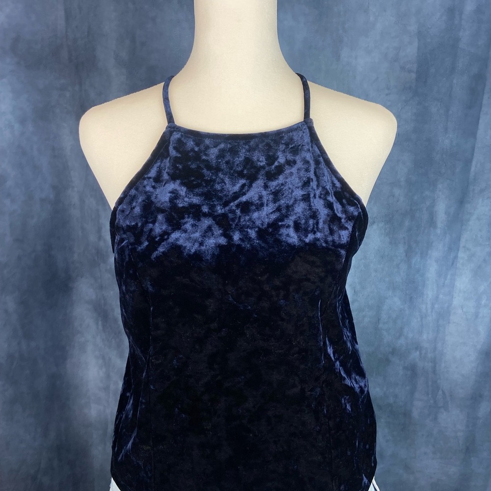Velvet Camisole Top- Midnight Blue